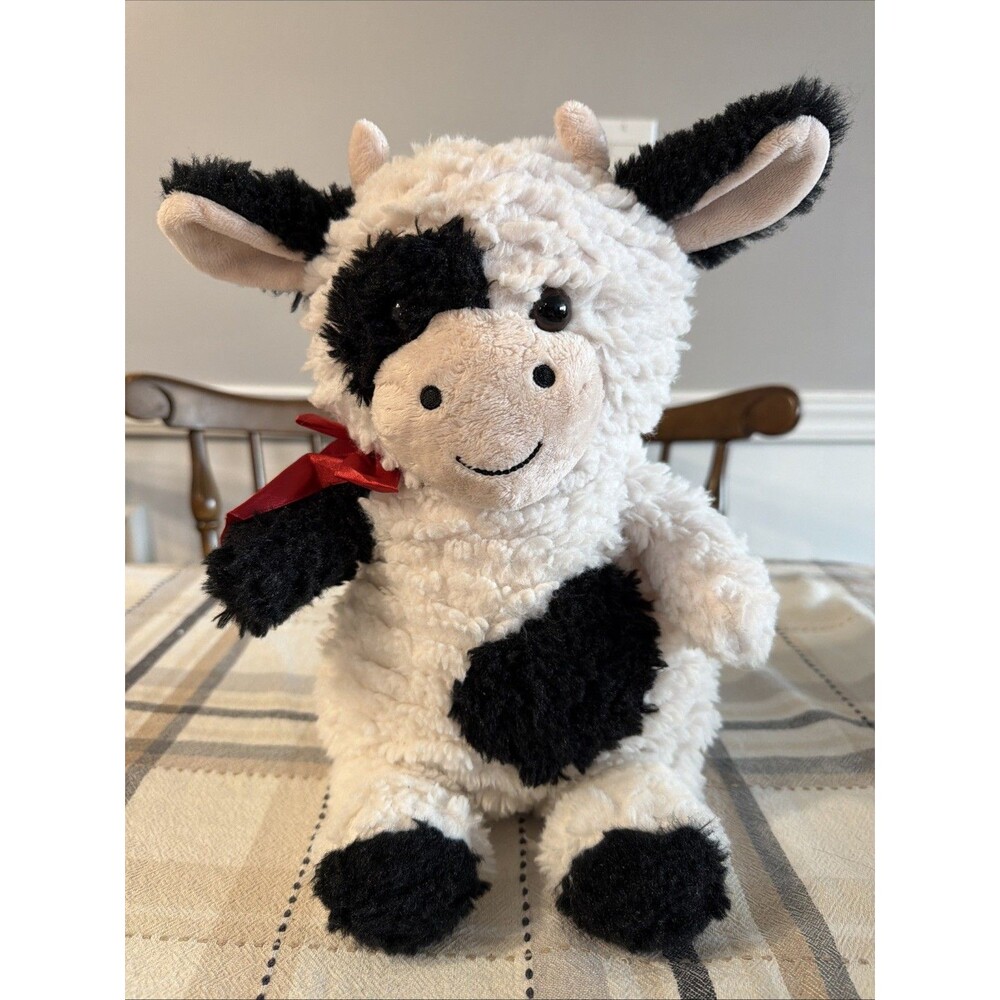 Holiday Time Cuddly Cow Christmas Plush Toy 12 Inches Tall